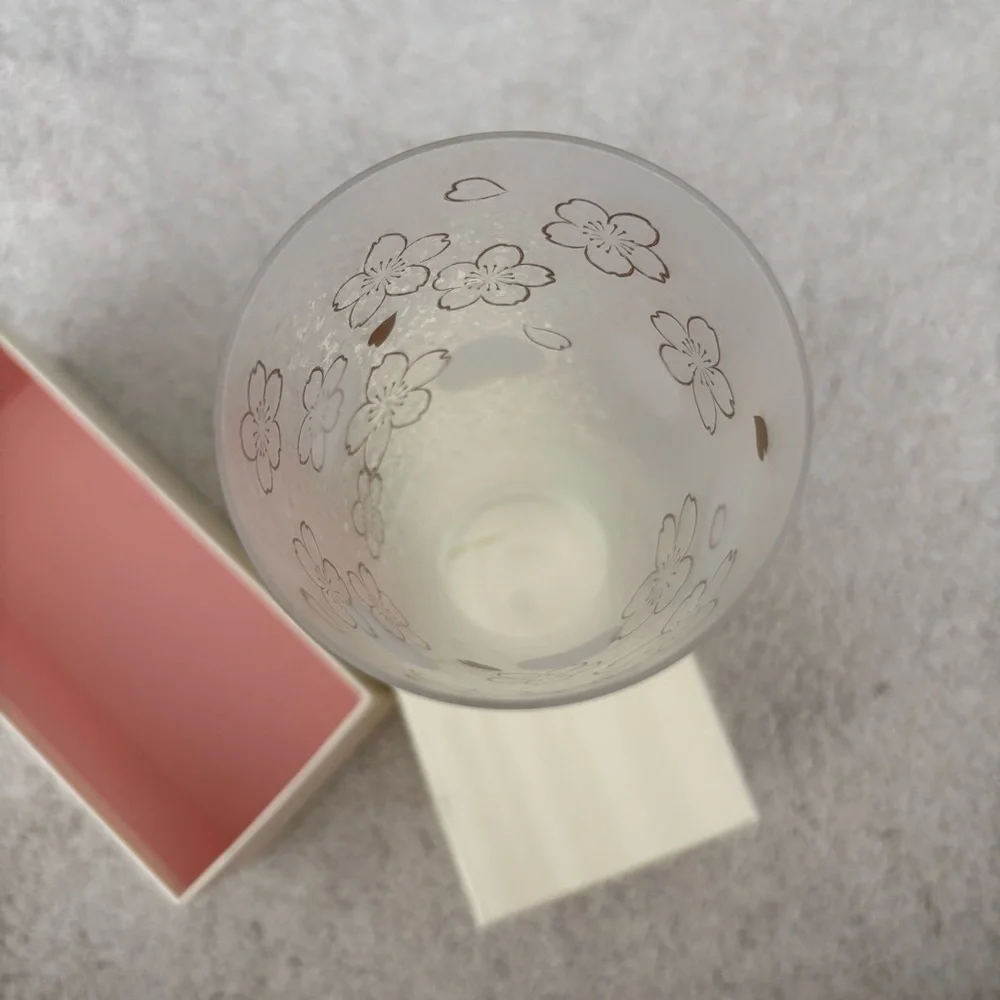 Japan Best Beer Glass Floral Frosted Glass Vase